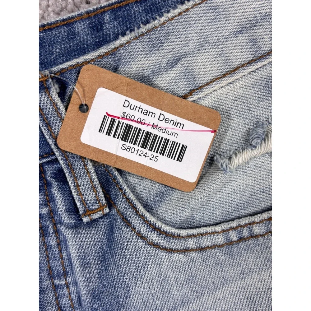 Vestique Durham Denim High Rise Distressed Straight Leg Jeans Light Wash Size 25 - Picture 4 of 16